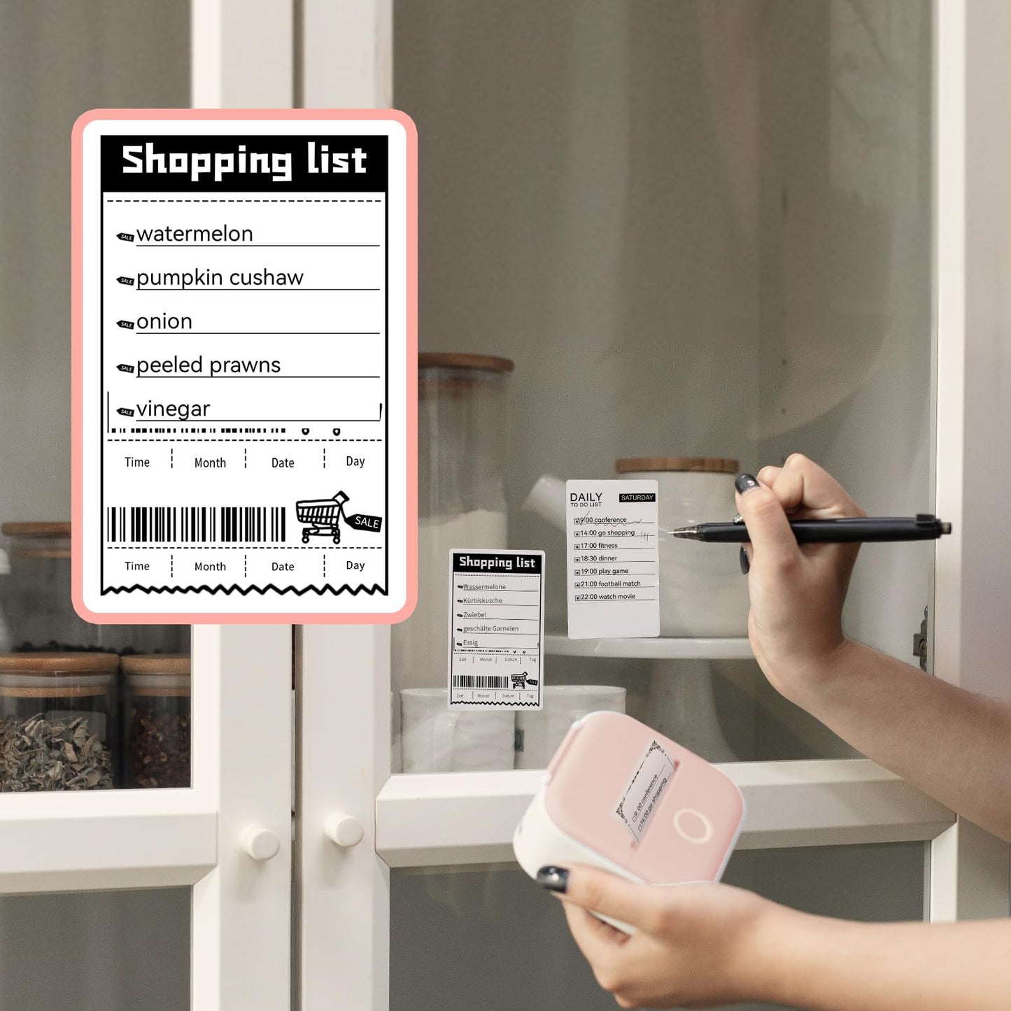 Ponek Mini Inkless Printer - Portable Smart Photo Printer for iPhone, Mini Receipt Printers Point-of-Sale (POS) Equipment, Compatible with iOS&Android & for Study, Journal, Notes