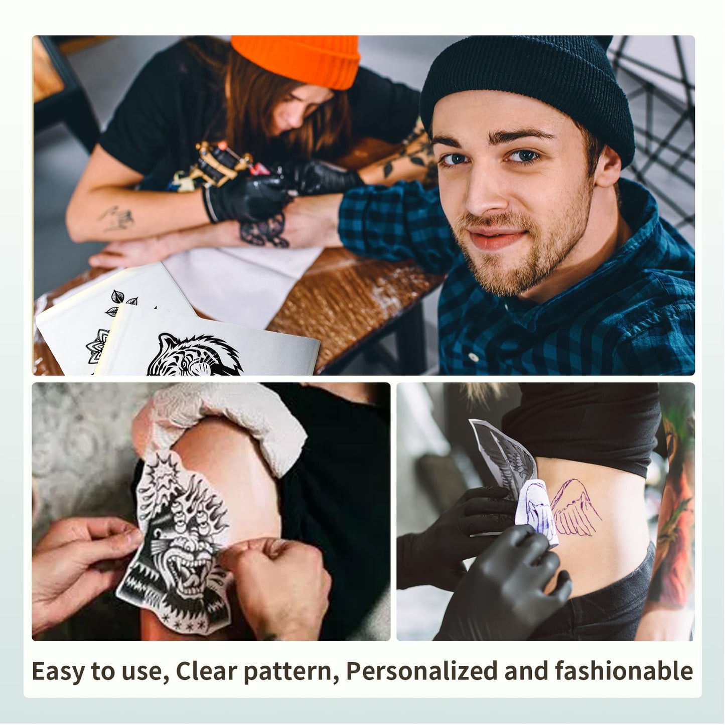 Ponek Tattoo Transfer Paper- Ponek 100 PCS Transfer Paper for Tattooing, 4 Layers A4 Size Tattoo Stencil Paper, Temporary Tattoo Paper for Tattoo Transfer Kit, Tracing paper for Drawing, DIY Tattoo